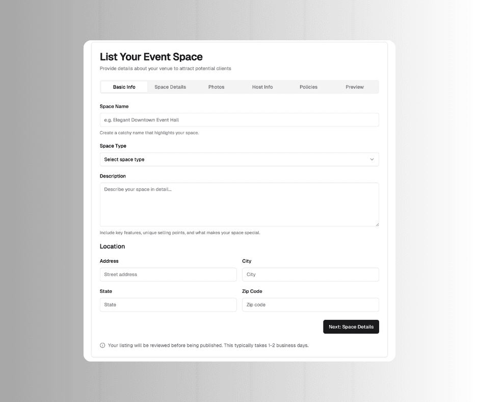 Start listing